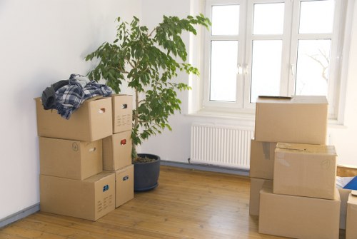 Packed removal van for furniture and boxes