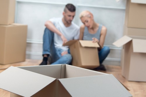 Packing and loading household items for a Petersham move