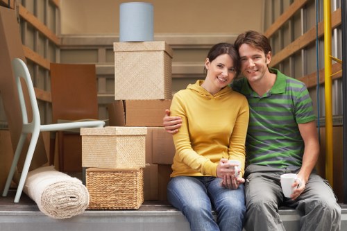 Removals van service in Petersham on a residential street