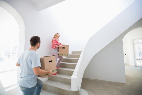 Furniture loading into a van for a Petersham house move
